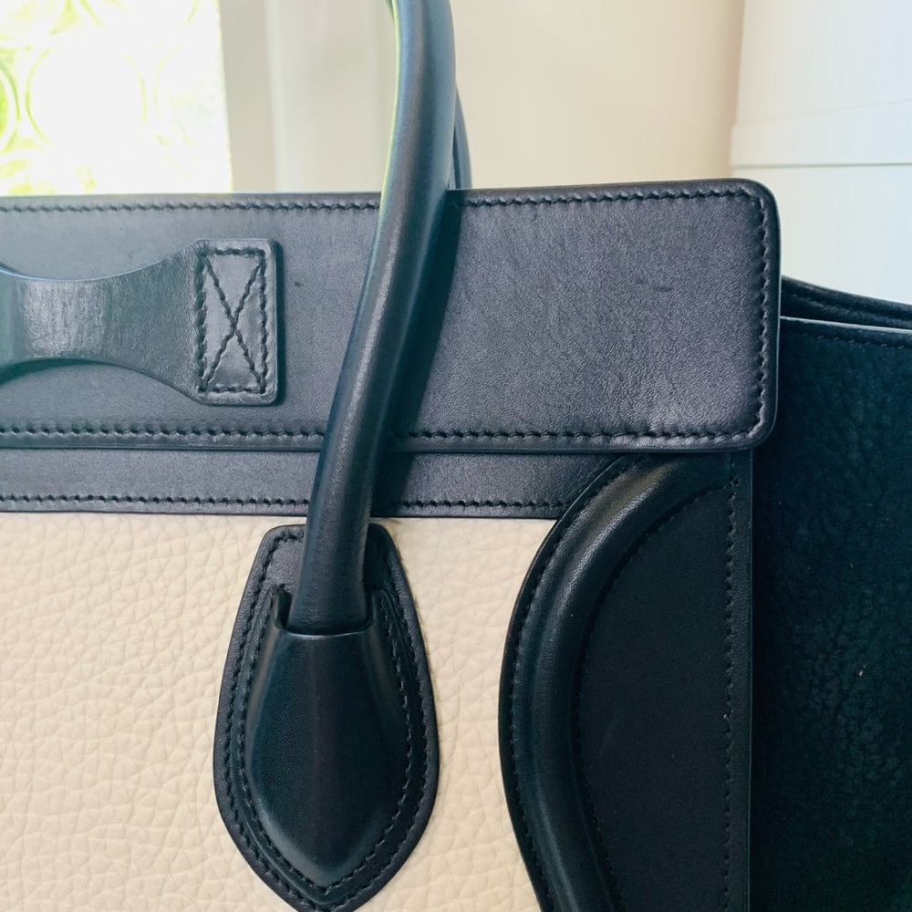 Rare Celine Micro Luggage Bag. Classic black & white leather with COA - Picture 8 of 15